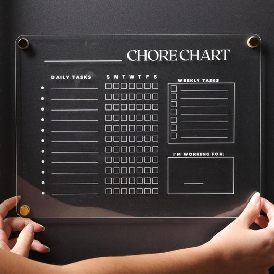 Acrylic Magnetic Calendar for Refrigerator - Clear Dry Erase for Fridge | with Monthly Grid and Weekly Planner Section | 15’’x17’’ Vertical Magnetic Fridge Calendar 2025 | with Gold Magnets