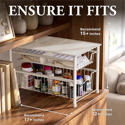 Simple Houseware Stackable Basket Drawer, Chrome