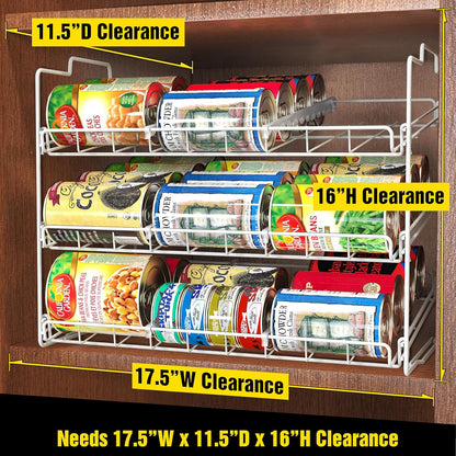 Deco Brothers Stackable Can Rack Organizer for Kitchen and Pantry, Holds Upto 36 Cans, Chrome Finish