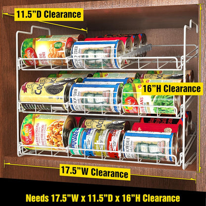 Deco Brothers Stackable Can Rack Organizer for Kitchen and Pantry, Holds Upto 36 Cans, Chrome Finish