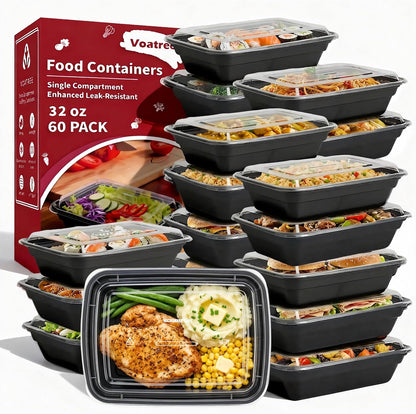 60 Pack Meal Prep Containers with Lids,38 oz,Reusable,To Go | Take Out,Food Storage,Disposable Plastic Lunch Boxes,Sturdy,Freezer,Microwave,Dishwasher Safe,Stackable,Leak-proof