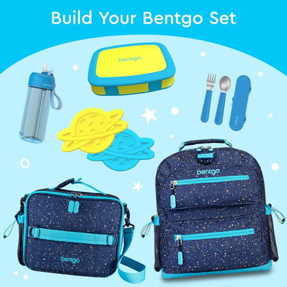 Bentgo Kids Bento-Style 5-Compartment Leak-Proof Lunch Box - Ideal Portion Sizes for Ages 3 to 7 - Durable, Drop-Proof, Dishwasher Safe, PFAS & BPA-Free & Made with Food-Safe Materials (Purple)
