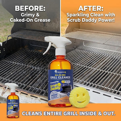Grill Cleaner for Outdoor Grill – Bbq Cleaner Spray and Griddle Cleaner Kit with Grill Cleaning Tools and Citrus Cleaner 4 Pack