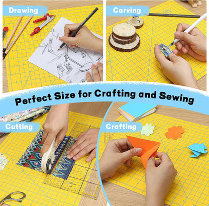 Self Healing Cutting Mat 18" x 12", A3 Double-Sided for Quilting & Sewing, Non-slip, 5-Ply Rotary Cutting Mat for Crafts Cutting Fabric Scrapbooking, and Small Modeling Projects, Anthracite Gray