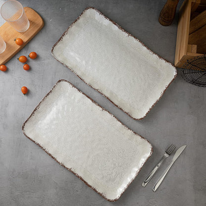 LEHAHA Grilling Prep and Serve Trays, BBQ Serving Platter, Melamine Serving Trays for Food, Set of 2, Great Gift for Father's Day, BBQ Lovers, Prefect for Chrismas Festival and Everyday use.