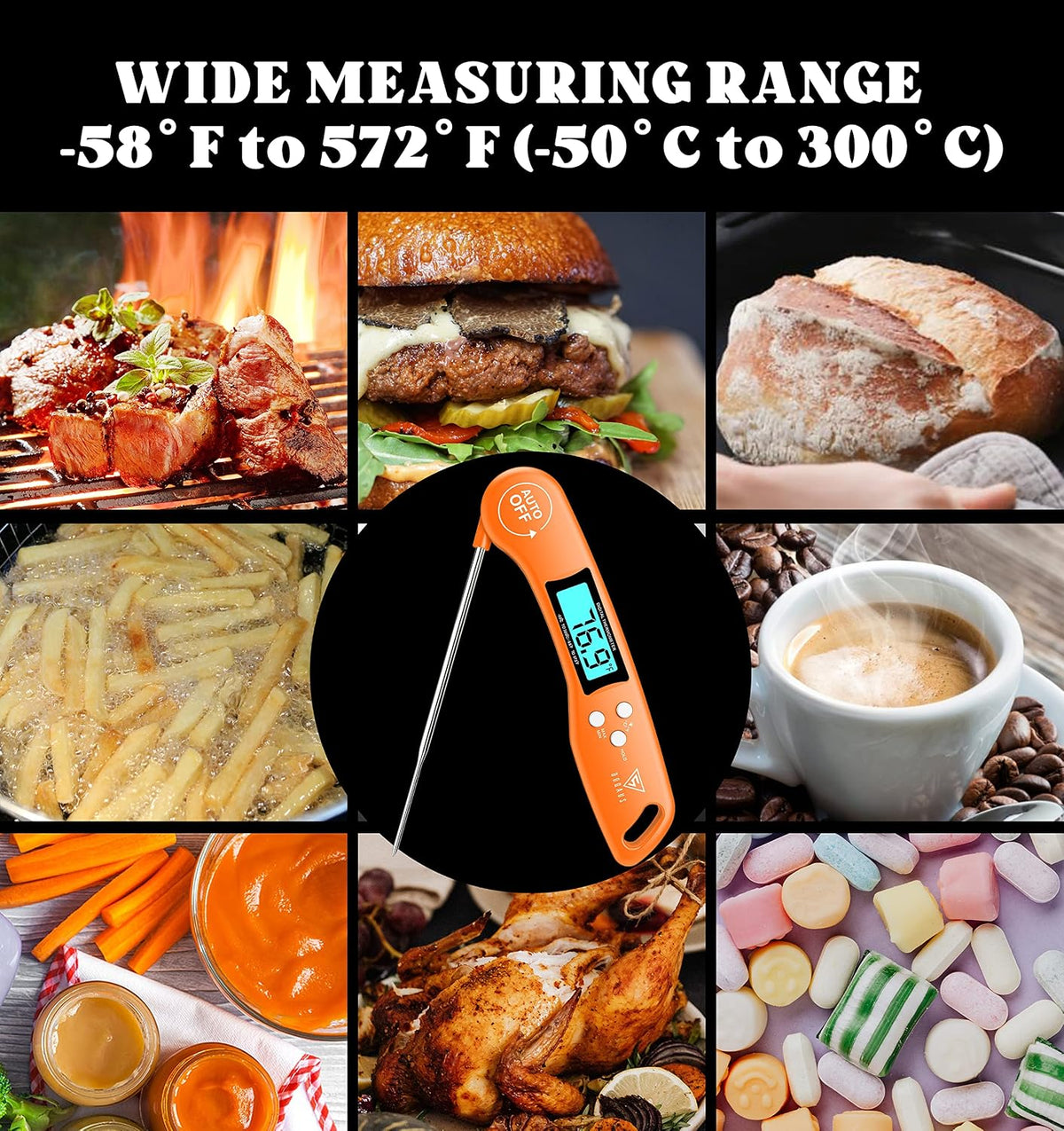 DOQAUS Meat Thermometer Digital – Instant Read Food Thermometer for Cooking