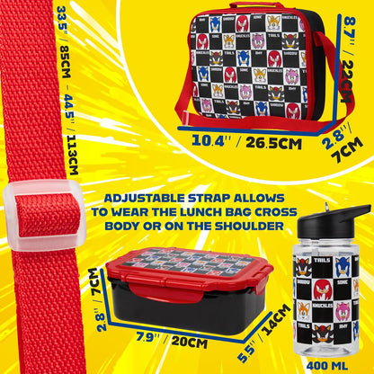Get Trend SpongeBob Squarepants Water Bottle Lunch Box Lunch Bag Kids Set 3 Pcs Insulated Snack Bag for School Travel Gifts for Kids (Blue SpongeBob)