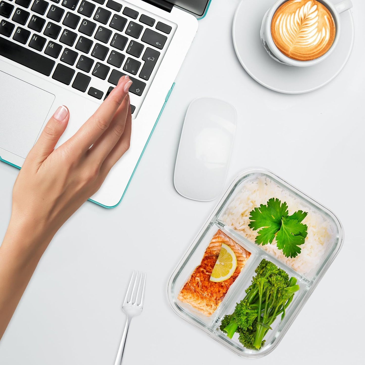 PrepNaturals 5 Pack 30 Oz Glass Meal Prep Containers - Dishwasher Microwave Freezer Oven Safe - Glass Storage Containers with Lids (Multi-Compartment)