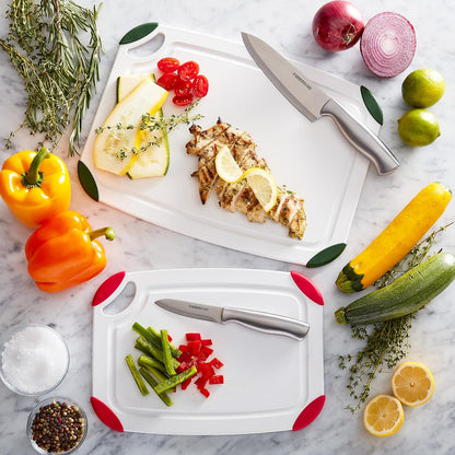 Farberware Cutting Board Set Made from Recycled PET (RPET) with Non-Slip Edges, Durable & Dishwasher Safe, 2-Piece