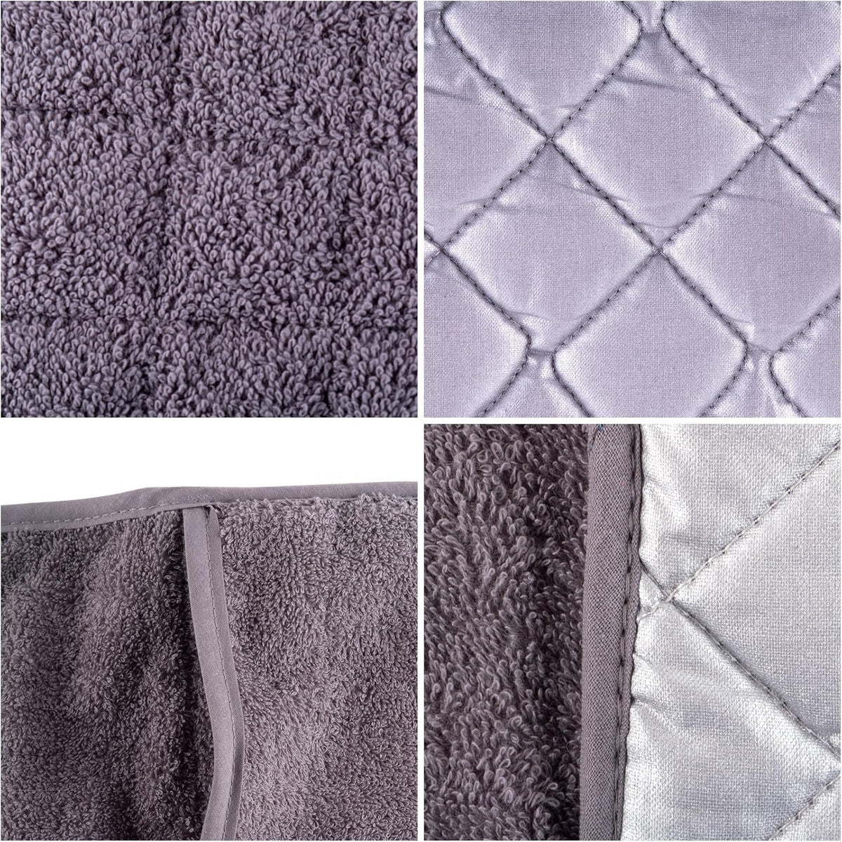 DII Basic Terry Collection 100% Cotton Quilted, Oven Mitt, Brown, 2 Piece