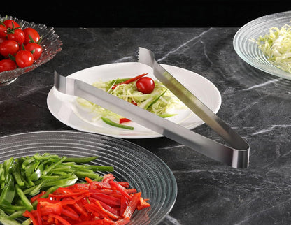 New Star Foodservice Restaurant-Grade Pom Tong, Stainless Steel, 6.5 Inch, Set of 6, Silver