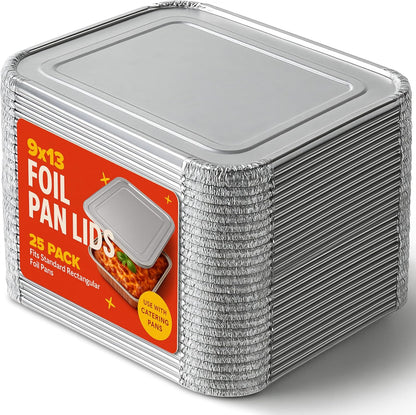 Stock Your Home 9x13 Aluminum Trays with Lids (10 Pack) – Disposable Half Size Deep Pans for Cooking, Storage, BBQ, Grilling, Catering