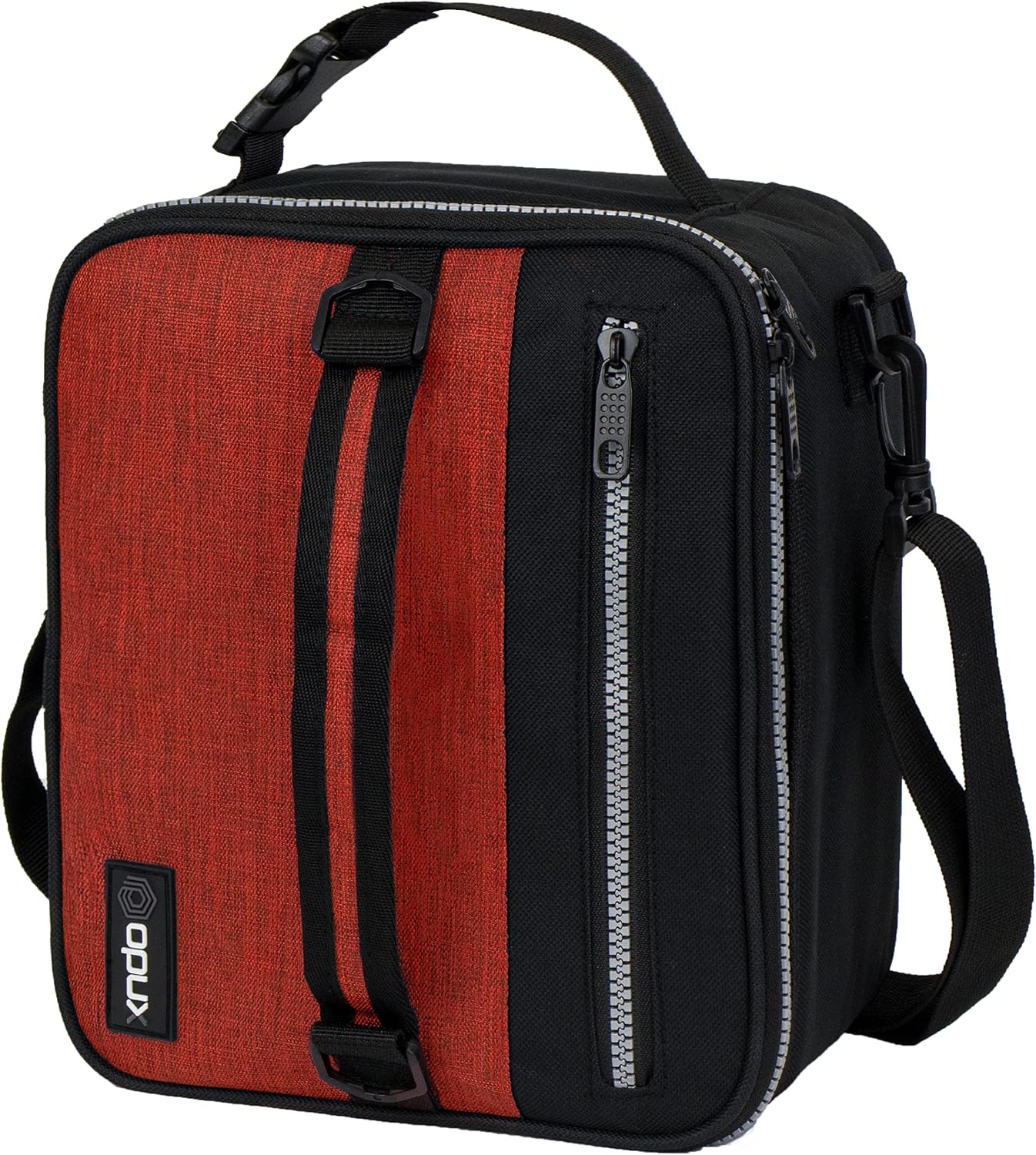 opux Insulated Lunch Box for Men Women Adult, Compact Lunch Bag for Kids Boy Girl Teen, Soft Lunch Cooler Bag for Work School, Leakproof Lunchbox Lunch Pail with Clip-on Buckle, Grey Flowers