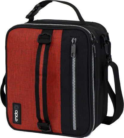 opux Insulated Lunch Box for Men Women Adult, Compact Lunch Bag for Kids Boy Girl Teen, Soft Lunch Cooler Bag for Work School, Leakproof Lunchbox Lunch Pail with Clip-on Buckle, Grey Flowers