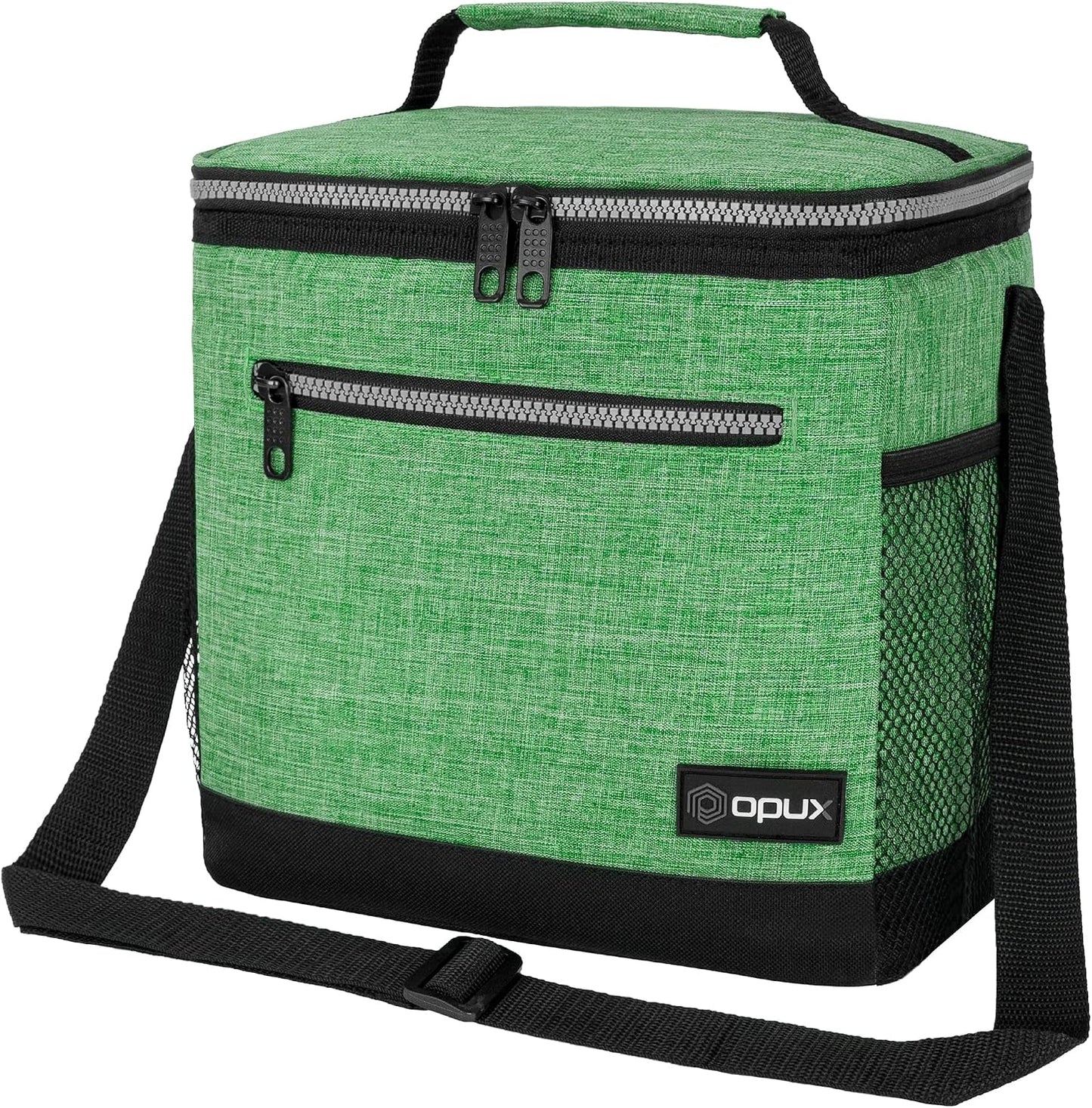 opux Insulated Lunch Box Men Women, Lunch Bag for Work School, Leakproof Soft Cooler Tote Adult, Large Lunch Pail Kids Boys Girls, Picnic Beach Food Bag with Shoulder Strap, Purple Floral