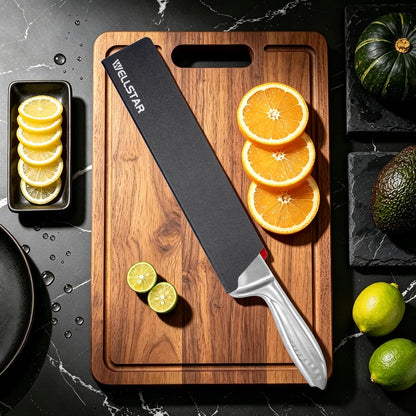 WELLSTAR Knife Edge Guards 8 Inch, Universal Blade Covers, BPA Free ABS Protective Blade Sheaths, Non-Scratch Felt Lining Kitchen Knives Covers (Knives not included)
