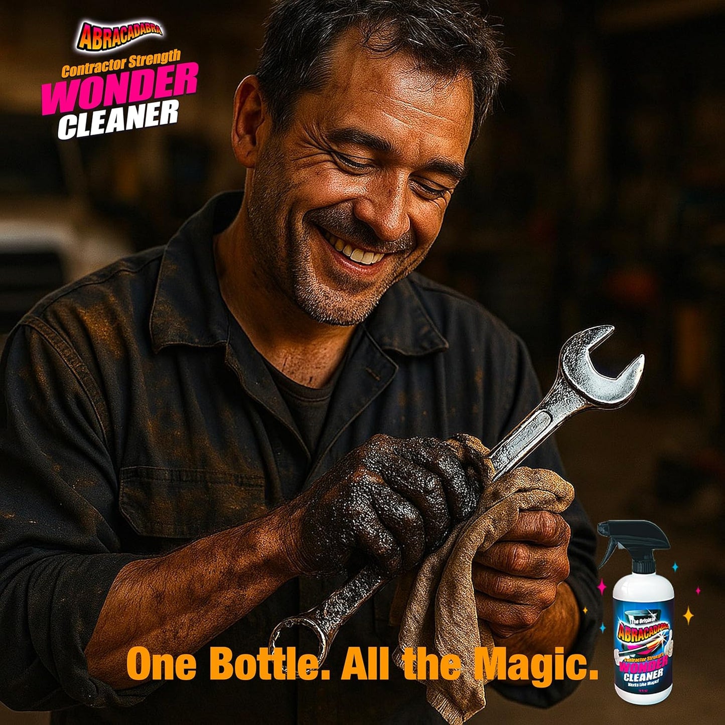 Abracadabra® Contractor Strength Wonder Cleaner - As Seen on TV - 16 fl oz - Gunk & Build up Remover - Removes Tar, Adhesives, Gum, Stickers, Sap, Oils & More on Most Surfaces - Better Stronger Faster