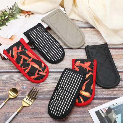 Geiserailie 8 Pcs Cast Iron Skillet Handle Cover Heat Resistant Pan Handle Sleeve Non Slip Pot Holders Machine Washable Handles Mitts for Kitchen Cooking Tools, 4 Styles(Retro Style)