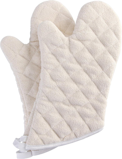 ARCLIBER Grey 13" Quilted Oven Mitts 1 Pair Flame Heat Resistant