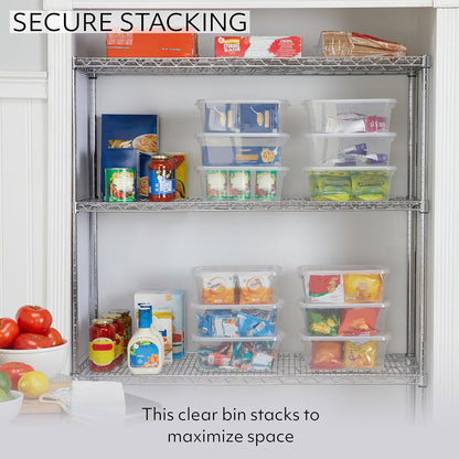 Rubbermaid Cleverstore 17 Qt Clear Storage Bins with Lids, 6-Pack, Stackable, BPA-Free, Made in USA