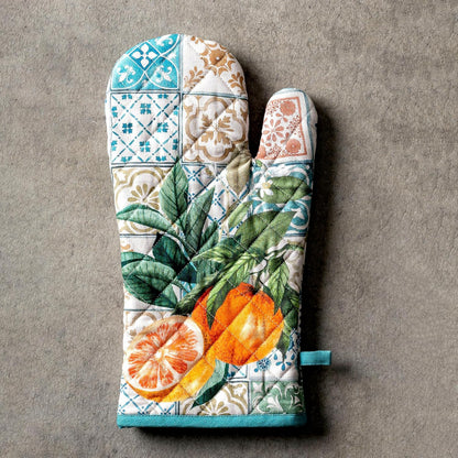 Maison d' Hermine 100% Cotton Oven Mitt & Pot Holder Set (7.5"x13" & 8"x8") - Colors C