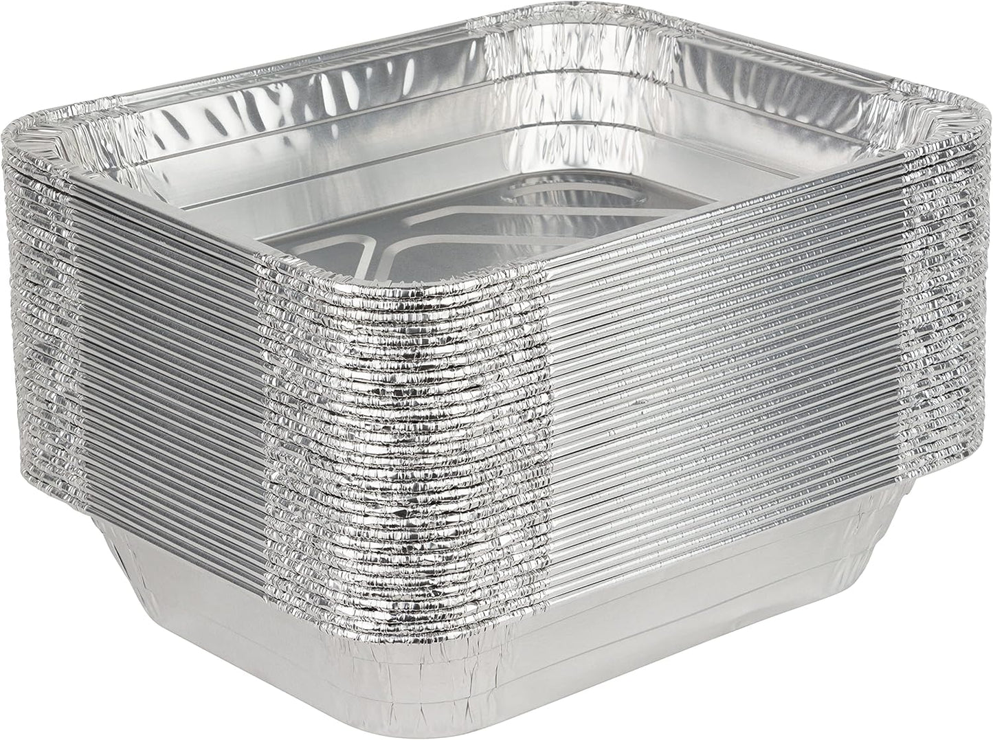 Stock Your Home 9x13 Aluminum Trays with Lids (10 Pack) – Disposable Half Size Deep Pans for Cooking, Storage, BBQ, Grilling, Catering