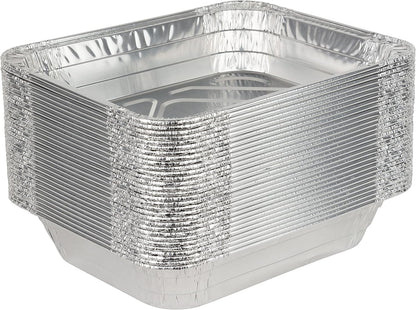 Stock Your Home 9x13 Aluminum Trays with Lids (10 Pack) – Disposable Half Size Deep Pans for Cooking, Storage, BBQ, Grilling, Catering