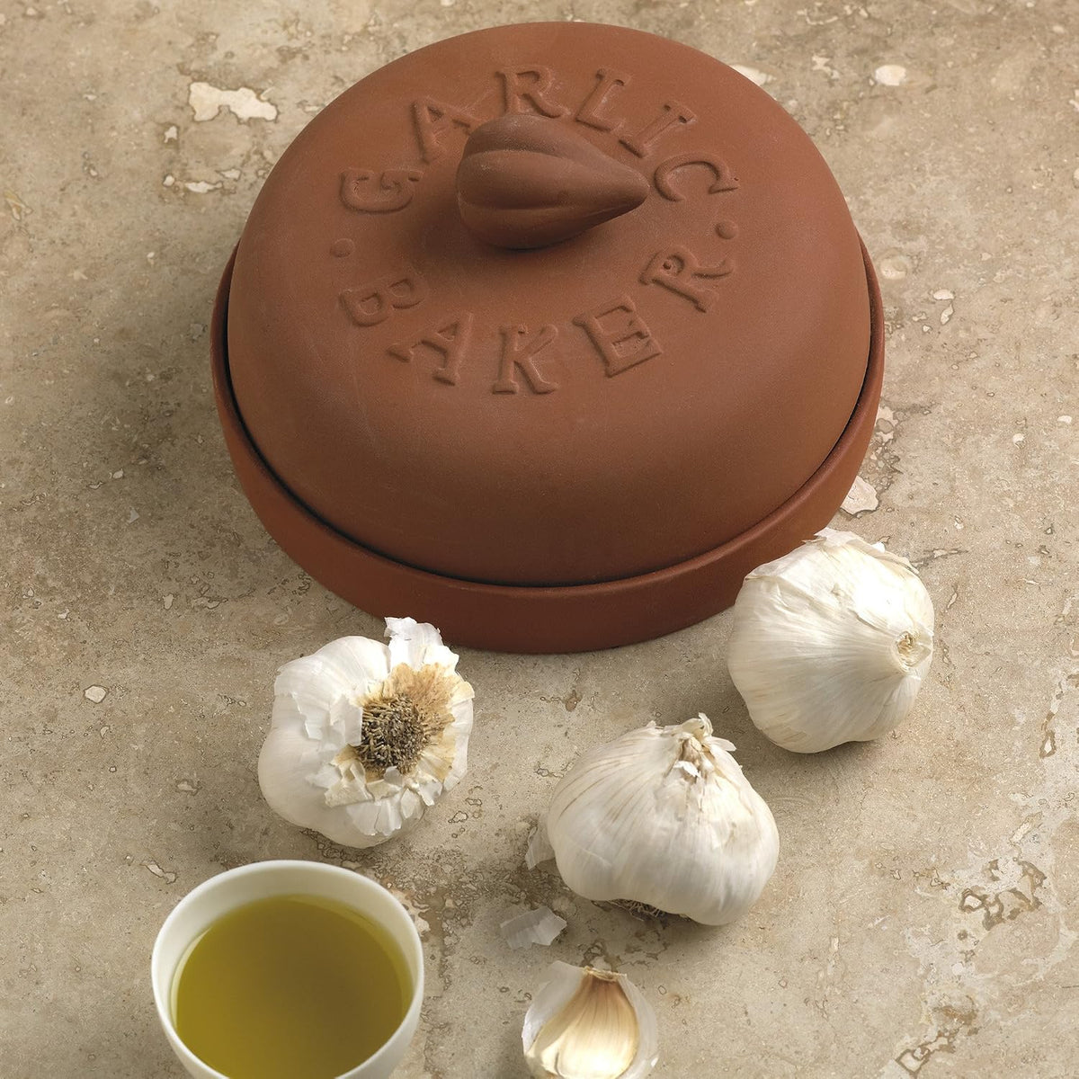 Fox Run Garlic Baker, 7-Inch, Terra Cotta