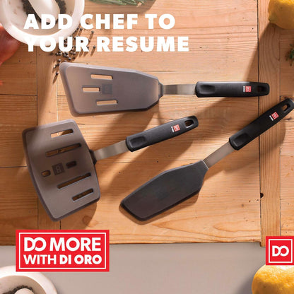 DI ORO Spatulas for Kitchen Use - Forever Warranty - 600°F Heat-Resistant Silicone - Turner Spatula Set for Cooking - BPA Free Wide Pancake Spatulas - Egg Flippers for Nonstick Cookware Safe (3pc)