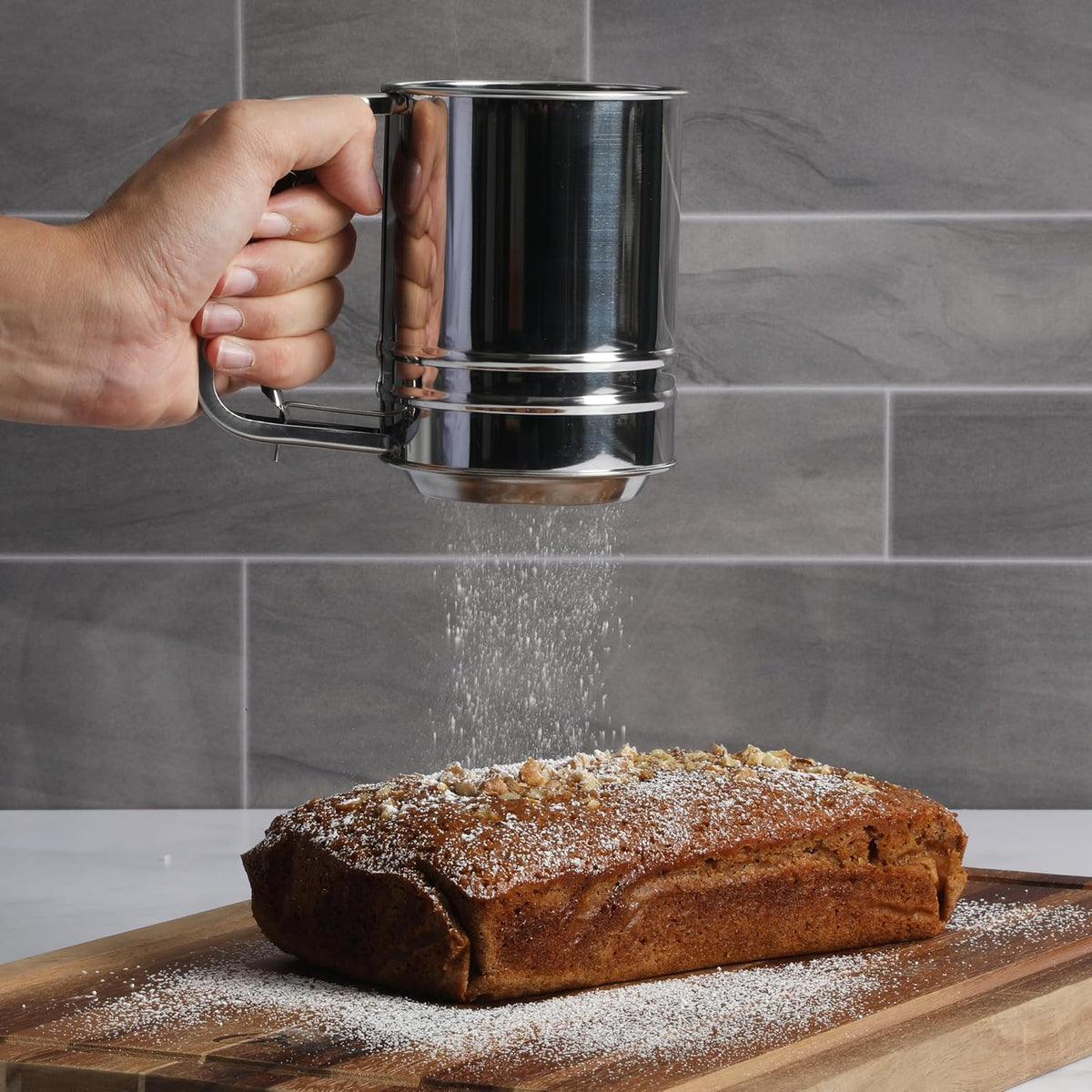 Oster Helmsdale 2 Cup Stainless Steel Flour Sifter for Baking for Crank Sifter