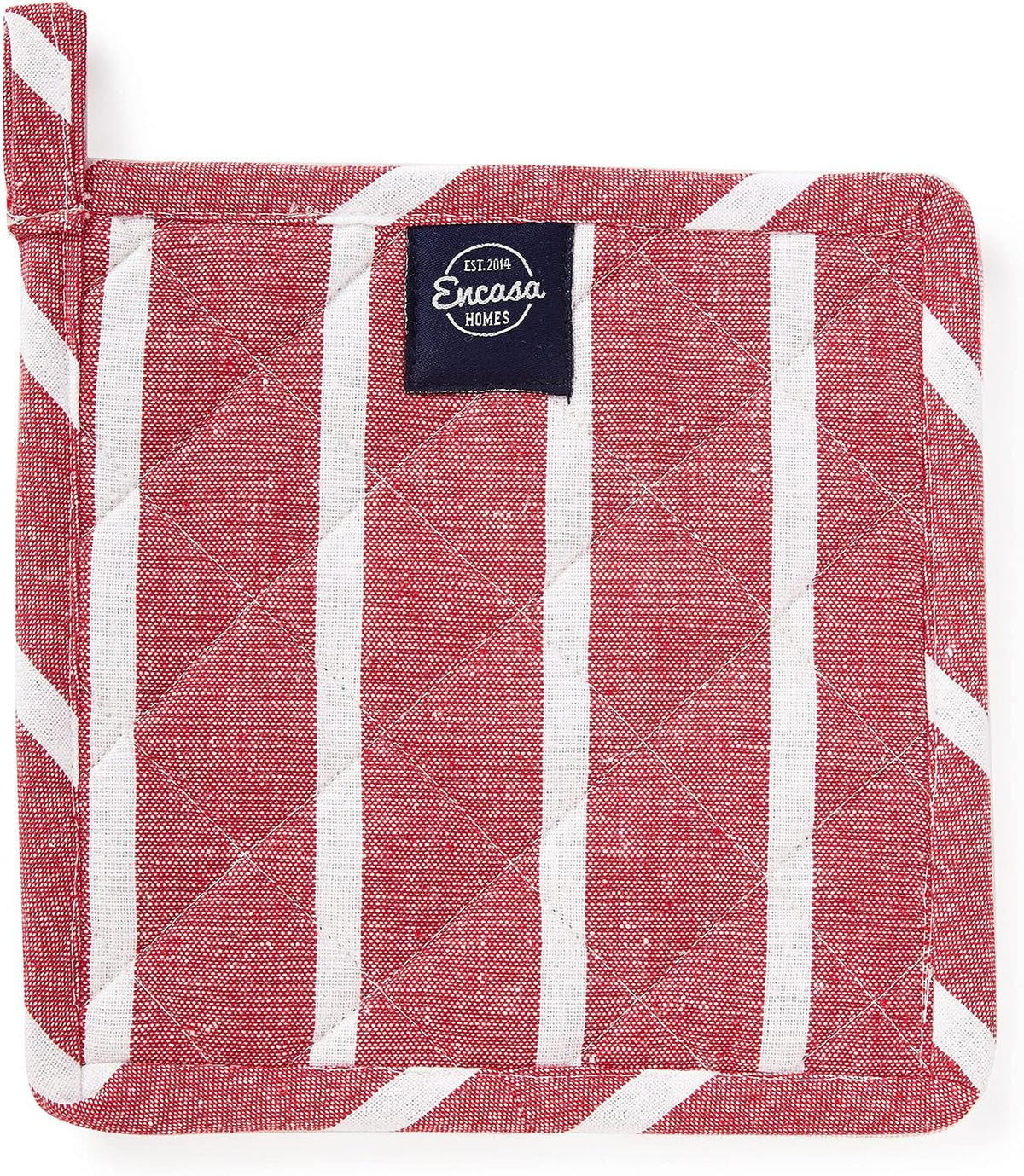 Encasa XO Pot Holders, Quilted Kitchen Hot Pads 8"x8" Black