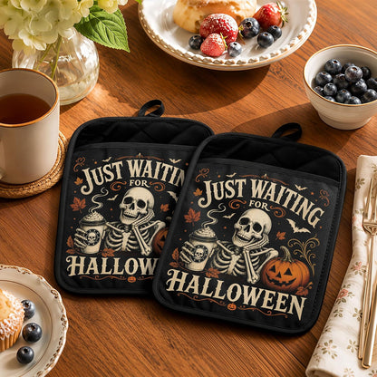 Gothic Cooking Skeleton Chef Pot Holders Heat Resistant