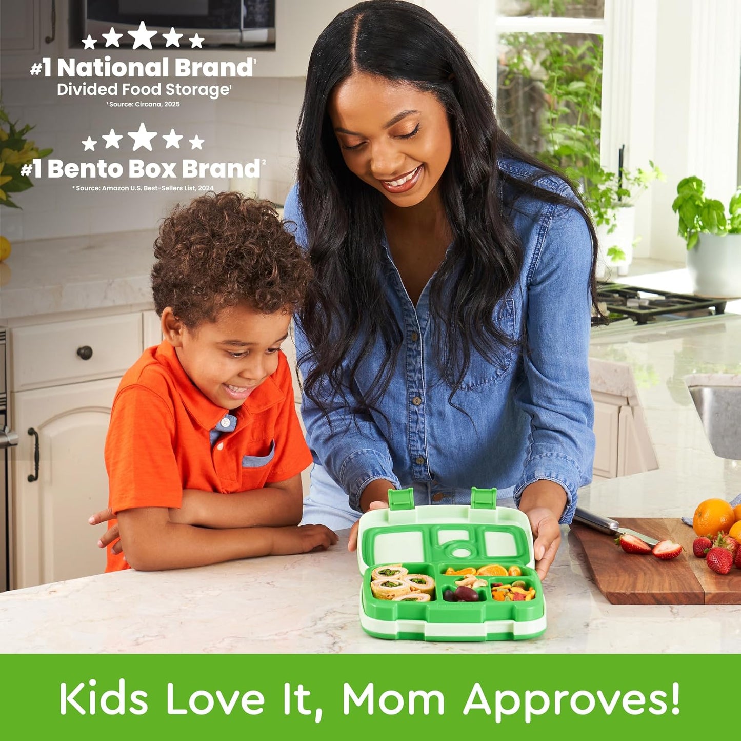 Bentgo Kids Bento-Style 5-Compartment Leak-Proof Lunch Box - Ideal Portion Sizes for Ages 3 to 7 - Durable, Drop-Proof, Dishwasher Safe, PFAS & BPA-Free & Made with Food-Safe Materials (Purple)
