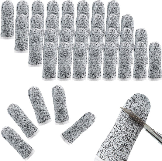 Honoson 40 Pieces Cut Resistant Finger Cots Protection Reusable Finger Thumb Protector Gloves for Kitchen Sculpture Work (2.4 Inch)
