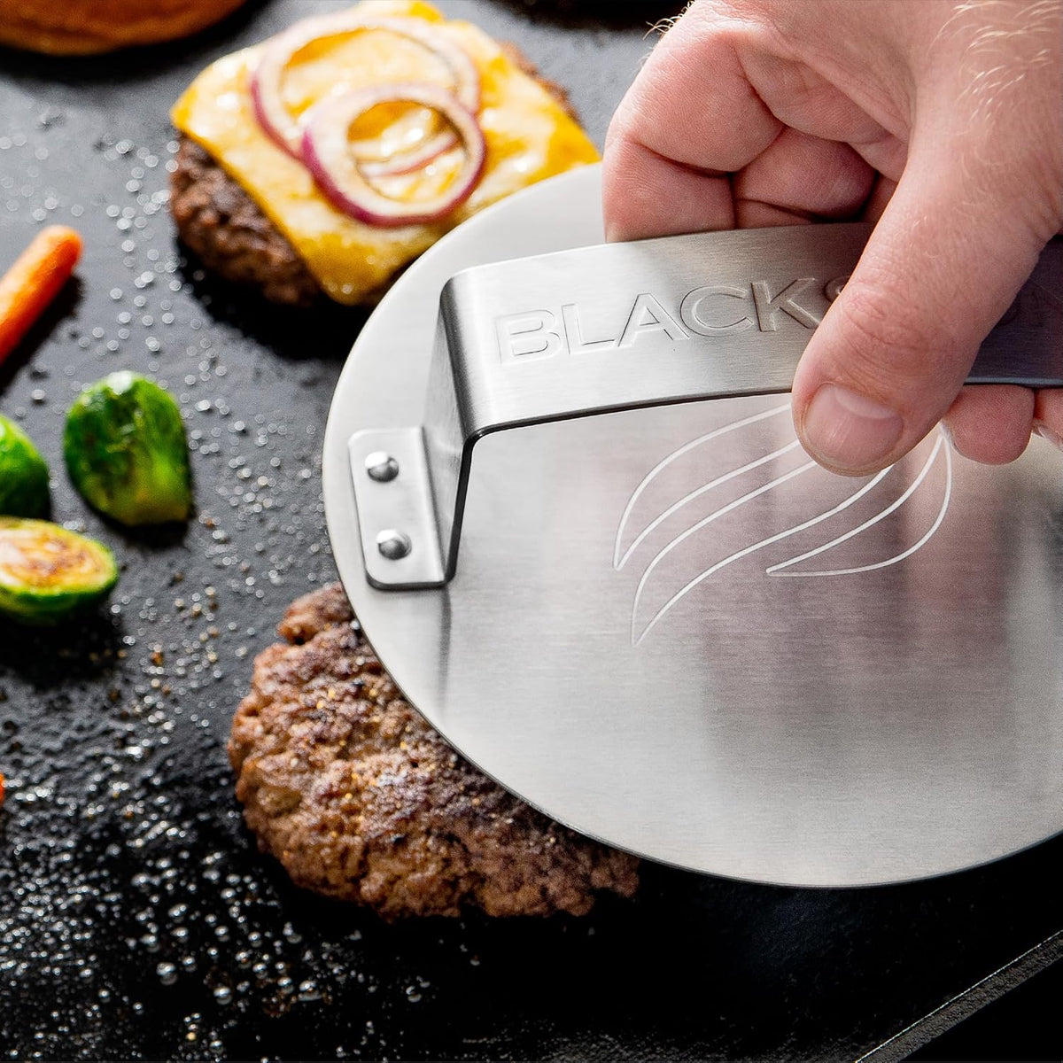 BLACKSTONE® Smash & Sear Press – Stainless Steel Burger Smasher