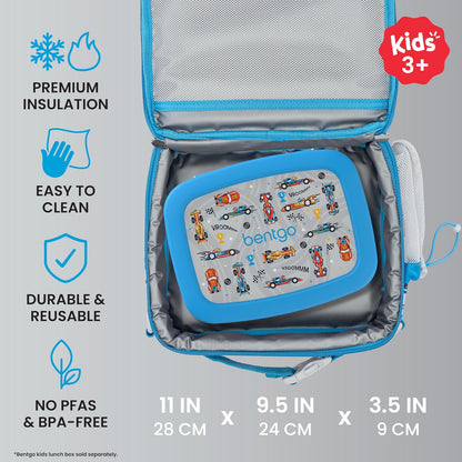 Bentgo Kids Lunch Bag - Durable, Double-Insulated Lunch Bag for Kids 3+; Holds Lunch Box, Water Bottle, & Snacks; Easy-Clean Water-Resistant Fabric & Multiple Zippered Pockets (Mermaid)