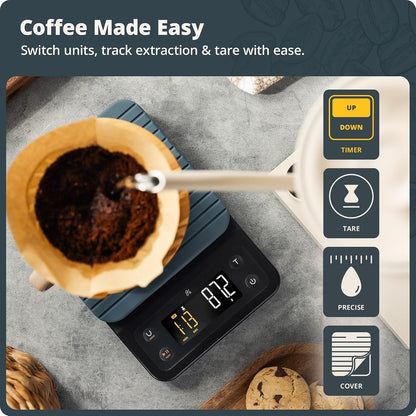 Greater Goods Coffee Scale with Timer, 0.1g Precision for Espresso & Matcha
