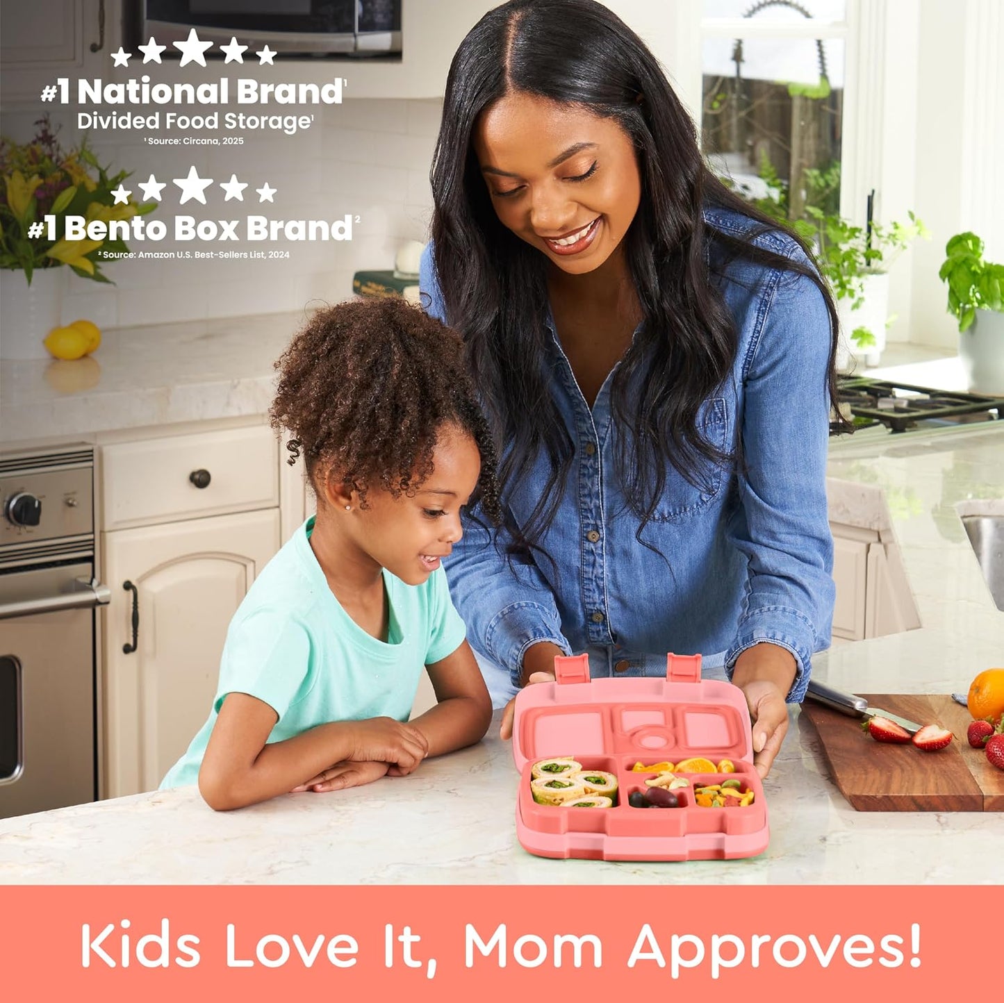 Bentgo Kids Bento-Style 5-Compartment Leak-Proof Lunch Box - Ideal Portion Sizes for Ages 3 to 7 - Durable, Drop-Proof, Dishwasher Safe, PFAS & BPA-Free & Made with Food-Safe Materials (Purple)