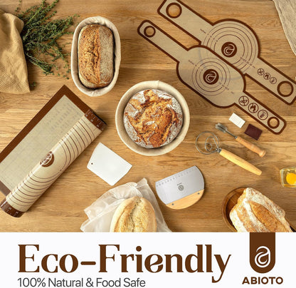 ABIOTO Banneton Baskets with Sourdough Bread Baking Supplies
