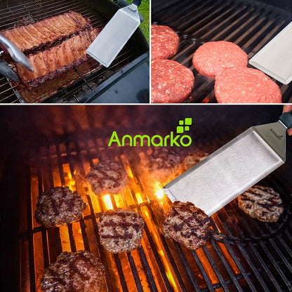 Metal Spatula Set Stainless Steel Hamburger Turner Griddle Flipper Scraper for BBQ Grill Flat Top