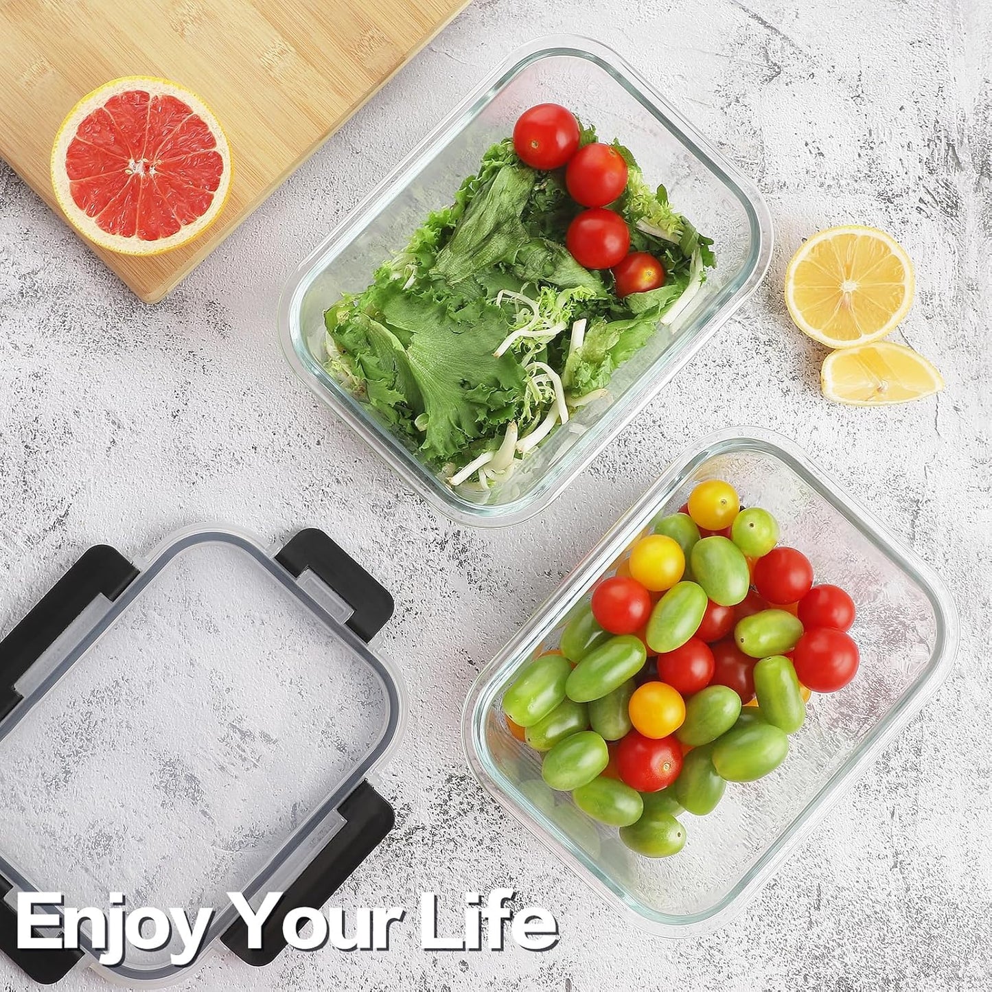 10 Pack Borosilicate Glass Meal Prep Containers with Locking Lids, Glass Food Storage Containers Set, Airtight Lunch Bento Boxes, BPA-Free & Leak Proof, 36oz & 14oz, Freezer, Oven Safe-Pink