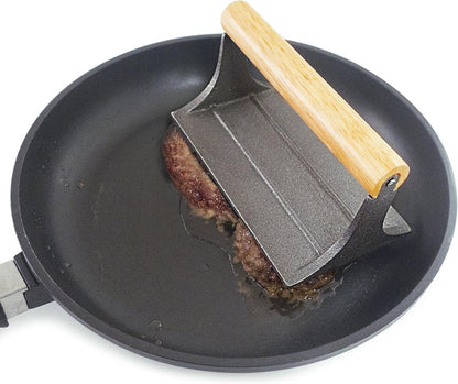 Norpro Cast Iron Bacon Press with Wood Handle