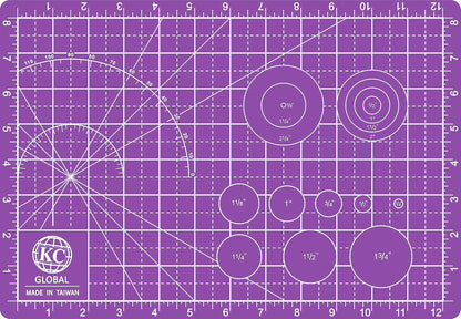 KC GLOBAL A3 (19"x13") Professional Grade Self-Healing Cutting Mat (Purple) - Odor-Free, Double-Sided, Eco-Friendly, Non-Slip, Premium Desk mat for DIY, Crafting, Model Building,and Art Projects