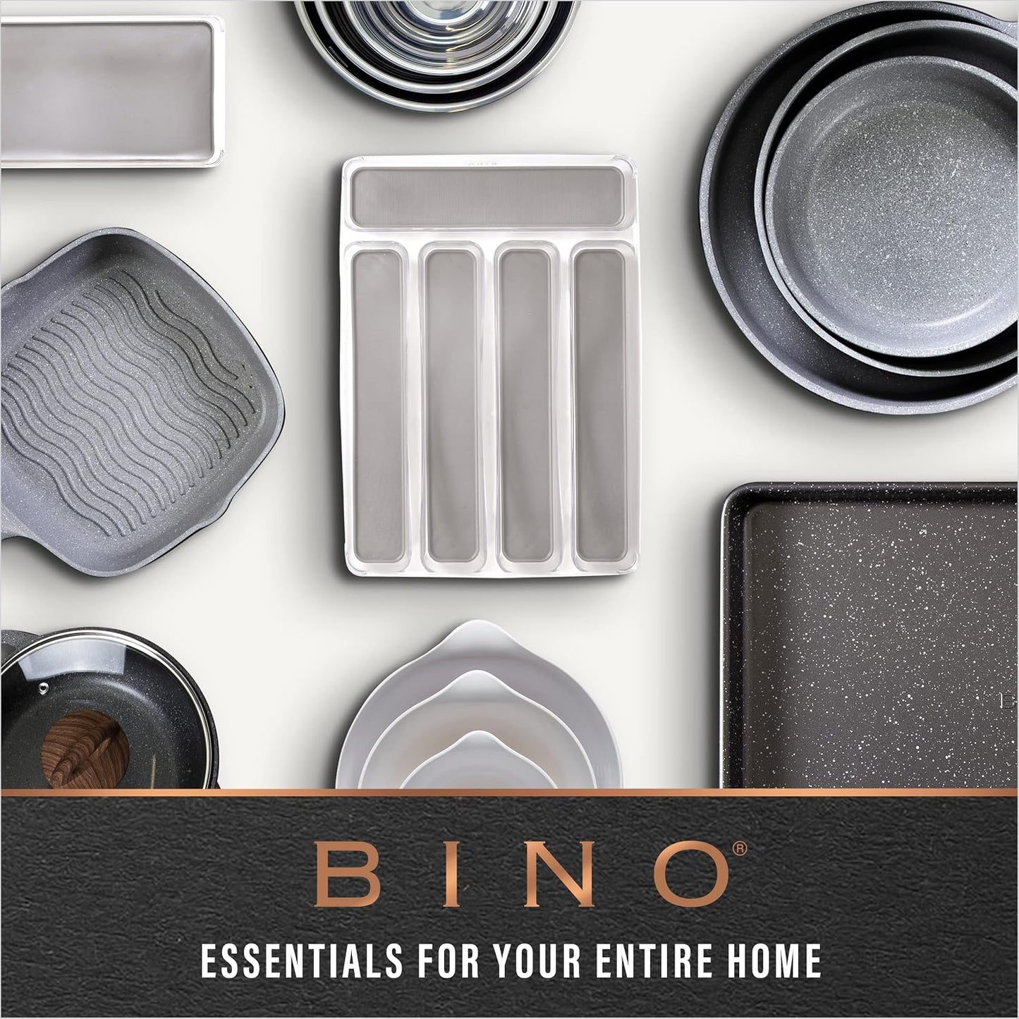 BINO | Plastic Storage Bins, Large - 2 Pack, Clear | THE SOHO COLLECTION | Pantry Organizers and Storage Containers | Fridge Organizer Bins | Kitchen Cabinet Organizer | Medicine Cabinet Bin