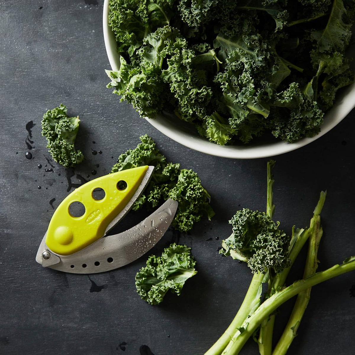 Chef'n LooseLeaf Plus Kitchen Herb Stripper & Chopper, Wasabi/Stainless Steel
