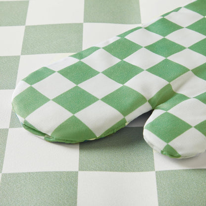 Ohocut Navy Blue Checkered Oven Mitts Heat Resistant, Vintage Retro Checkerboard Cute Oven Mitts, Non-Slip Silicone Kitchen Oven Gloves, 2-Pack Set, 7''x13''