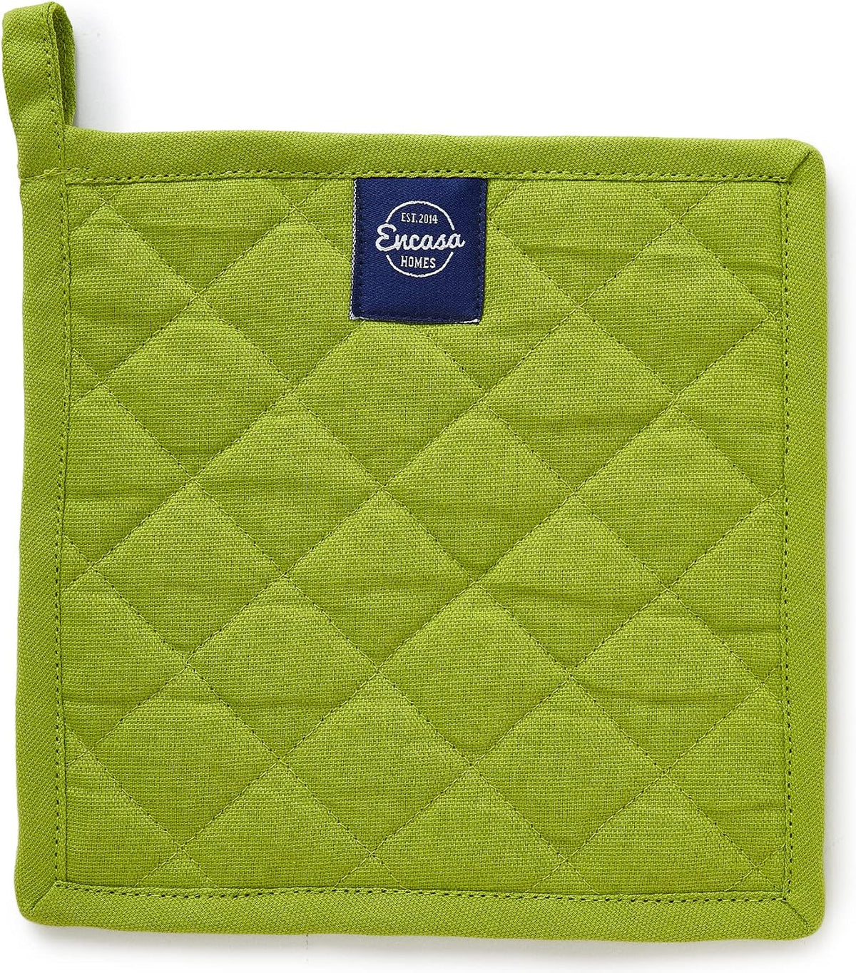 Encasa XO Pot Holders, Quilted Kitchen Hot Pads 8"x8" Black