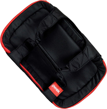 Pyrex 3qt Portables Black/Red Insulated Casserole Carry Tote - Made in USA