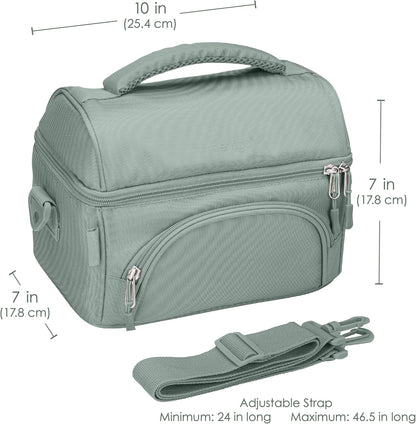 Bentgo Deluxe Lunch Bag - Durable and Insulated Lunch Tote with Zippered Outer Pocket, Internal Mesh Pocket, Padded and Adjustable Straps, & 2-Way Zippers - Fits All Lunch Boxes (Blue)