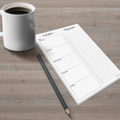 321done Magnetic Weekly Meal Plan Shopping Checklist Notepad - Tear-Off 50 Sheets, 5.5x8.5 - Undated, Sunday to Saturday To-Do List Planner, Schedule Weekly Desk Pad, Weekday Planning Notepad - Made in USA